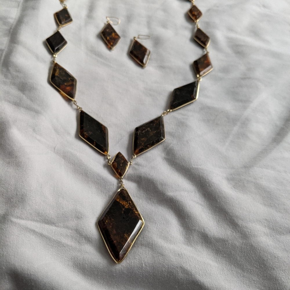 Amber necklace & earings